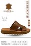 Genuine Leather Men's Slippers - Genuine Leather Men's Slippers with Soft Thick Soles 3D Tan - 5