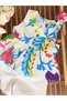 Bowknot Detailed Flounce Girls' Blouse and Shorts Set - 2