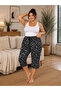 Women's Viscose Pocketless Battal Capri Relaxed Cut - Large Size - 2