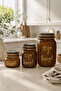 Set of 3 Glass Storage Jars |   Amber Glass Jar with Locking Lid and Silicone Gasket |   Airtight Kitchen Storage Container - 5