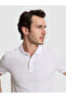 White Slim Fit Cotton Blend Polo Collar T-Shirt 50328350-Vr013 - 2