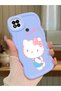 Poco C31 Compatible Case Camera Protector Blue Silicone Couple Phone Case Kitty Pattern