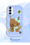 Samsung Galaxy A14 Compatible Case Camera Protector Blue Silicone Couple Phone Case Kitty Pattern - 2