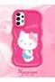 Samsung Galaxy A73 Compatible Case Camera Protector Red Silicone Couple Phone Case Kitty Pattern - 2
