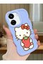 Redmi 13C Compatible Case Camera Protector Blue Silicone Couple Phone Case Kitty Pattern