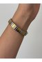 Double Color Gold Silver Steel Bracelet Unisex Water Resistant Steel Flexible Bracelet 18 cm - 2