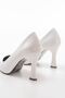 Zri̇n-001 Premium White Patent Leather Daily 9 cm Heeled Stiletto - 5