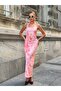 Women's Floral Patterned Maxi Dress with Shawl Detail - 2