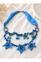 Authentic Rose Patterned Needlework Necklace with Natural Stone and Cherry Detail - 3