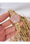 Round Gold Inside Pink Women's Wristwatch - 3