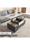 Lift-Top Coffee Table with 4 Stools, Modern Space Saving Center Table, Multi-Functional Adjustable Coffee Table with Hidden Storage Compartment - 3