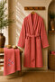 Sternen Embroidered 100% Cotton Soft 2-Piece Bathrobe - Hair Towel Set /Dowry Set /Hammam Set - 3