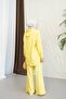 Hooded Detailed Pocketed 100% Cotton Linen Double Set - 4