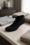 Men's Set of 6 Black Bamboo Short Socks