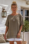 Mink Pool Collar Low Sleeve Skirt and Mesh Flower Appliqué on the Sleeve End Casual Woven Blouse 68 68 - 5