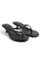 Duru Women's Comfortable Sole New Season Faux Leather Short Heeled Flip Flops - 5