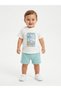 Cotton Palm Detailed 2-Piece Baby Boy Set with Shorts - 2