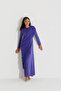 Crepe Dress with Ruched Side Details Purple - 5