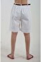White Belted Shorts with Elastic Waist at the Back - 6