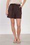 Women's Tie-Waist Cotton Shorts - Brown - 3