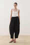Striped Textured Barrel Trousers Black