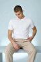 Men's Casual Straight White Stretchable T-Shirt - 2