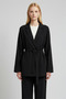 Black Classic Collared Belted Jacket