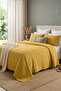 100% Cotton Border-Edged Double Pique Mustard 200X230