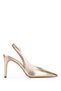 Women's Genuine Leather Gold Heeled Shoes