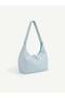 Blue Shk331 Soft Textured, Zippered, Women's Hand, Arm and Shoulder Bag - 3