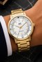Men's Gold Metal Cord White Dial 5 Bar Wrist Watch 2 Year Warranty - 2
