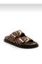Women's Leopard Double Buckle Slippers Orthopedic Cork Sole Comfortable Daily Summer Non-Slip Suede Look Slippers - 2