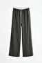 Brown Women's Trousers with Contrast Detail Pnt01726 - 2