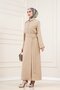 Skirt with Buckle Detail Tuğba Double Set-Beige - 3