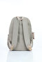 Vital Series Beige Crinkle Waterproof Fabric Stylish Daily Backpack with Plush Keychain - 5