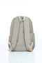 Vital Series Water-Resistant Beige Crinkle Fabric Multi-Compartment Casual Backpack - Stylish School and Travel Bag with Plush Accessories - 5