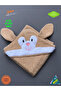 100% Organic Cotton Embroidered Baby Bathrobe Towel Pouch Set - 3-Piece Combination Bath Set - 4