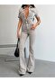 Women's Short Sleeve Spanish Flare Denim Jumpsuit - 5