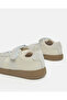 Girls Beige Material Block Low Top Sneakers - 4