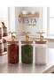 Bamboo Leak-Proof Glass Spice Jar with Deer Lid, 3-Piece Storage Set - 1000 Cc