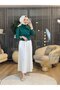 24294 بلوزة درابيللي زمردية