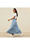 Maxi Length Cotton Tiered Skirt with Button Detail - 3