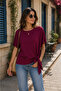 Women's Crew Neck Side Tie Aerobin Blouse - 2