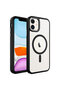 iPhone 11 Case Magsafe Transparent Back Face Camera Raised Silicone Senk