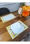 Duck Linen Cream Gold Embroidered Luxury Runner 2-Pack (40X27 cm)