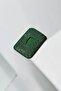 Green Genuine Leather Card Holder with Shawl Pattern, Slim, Small Card Holder with Capacity for 6-8 Cards - 3