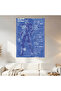Iron Man Blueprint Blue Wall Covering Wall Tapestry First Quality Satin Fabric Poster - 2