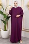 Batwing Sleeve Wrap Dress Mürdüm
