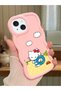 iPhone 13 Compatible Case Camera Protector Pink Silicone Couple Phone Case Kitty Pattern