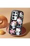 Samsung Galaxy S23 Ultra Compatible Case with Camera Protector Black Silicone Couple Phone Case with Kitty Pattern - 2